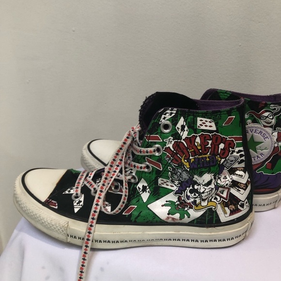 Chucks Joker Themed High-Top Sneakers - Picture 3 of 5